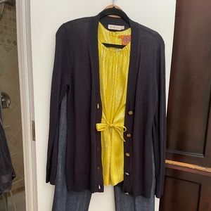 Tory Burch Navy Wool Cardigan